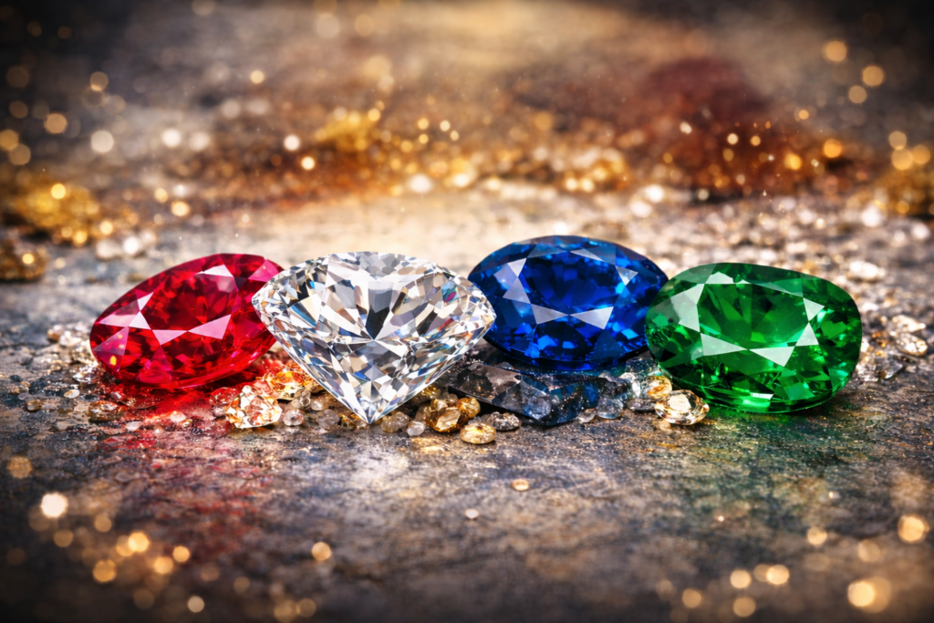宝石投資 ダイヤモンド ルビー サファイア エメラルド