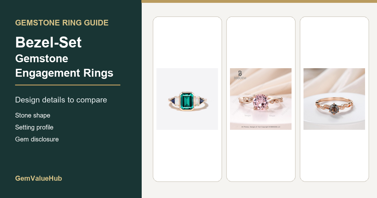 Bezel-set gemstone engagement rings guide