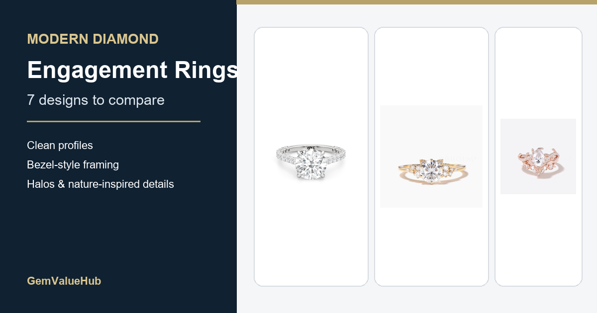 Modern diamond engagement rings: seven designs to compare